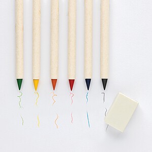 CORALINA Sada 6 nekonečných pastelek s bločkem