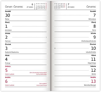 Čtrnáctidenní diář Torino černý 2025