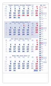 Čtyřměsíční modrý kalendář s poznámkami 2026 - reklamní kalendáře