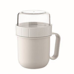 CUPOKO Plastový kelímek na svačinu, 450 ml, bílá - termohrnek s vlastním potiskem