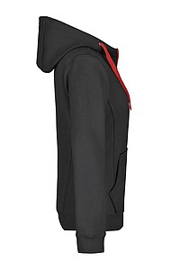 Dámská mikina James & Nicholson Doubleface, černá/červená S