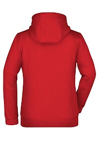 Dámská mikina James & Nicholson Doubleface, červená/tmavě šedá, velikost S