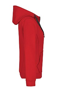 Dámská mikina James & Nicholson Doubleface, červená/tmavě šedá, velikost S