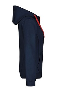 Dámská mikina James & Nicholson Doubleface, námořní modrá/červená, velikost S