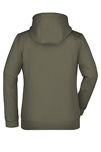 Dámská mikina James & Nicholson Doubleface, vojenská zelená/limetková, velikost S