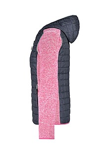 Dámská mikina JAMES & NICHOLSON, růžový melír/antracitová, velikost L