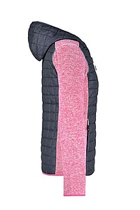 Dámská mikina JAMES & NICHOLSON, růžový melír/antracitová, velikost S