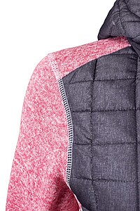 Dámská mikina JAMES & NICHOLSON, růžový melír/antracitová, velikost S