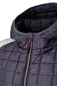 Dámská mikina JAMES & NICHOLSON, světle šedý melír/antracitová, velikost L