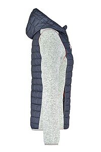 Dámská mikina JAMES & NICHOLSON, světle šedý melír/antracitová, velikost S