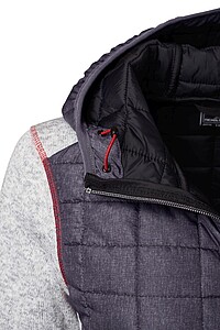 Dámská mikina JAMES & NICHOLSON, světle šedý melír/antracitová, velikost S