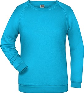 Dámská mikina James Nicholson sweatshirt women, tyrkysová, vel. XS