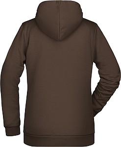 Dámská mikina s kapucí James Nicholson sweat hoodie women, hnědá, vel. XS