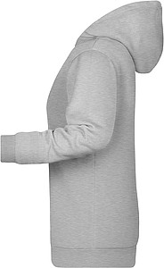Dámská mikina s kapucí James Nicholson sweat hoodie women, tmavě šedý melír, vel. M