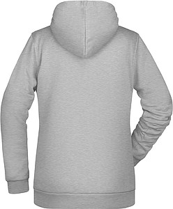 Dámská mikina s kapucí James Nicholson sweat hoodie women, tmavě šedý melír, vel. M