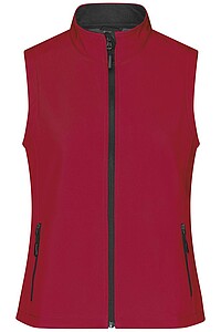 Dámská vesta James & Nicholson Promo softshell, červená/černá, velikost XL - vesta s potiskem