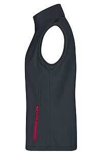 Dámská vesta James & Nicholson Promo softshell, tmavě šedá/červená, velikost S