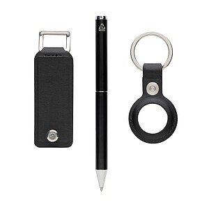 Dárková sada 3ks Swiss Peak Tula z RCS recyklovaného PU, černá