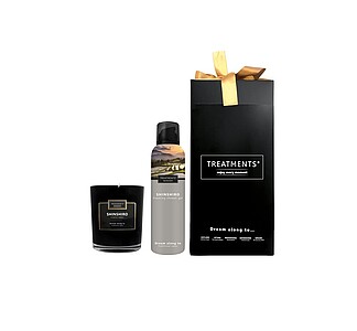 Dárková sada svíčky a sprchové pěny 200 ml TREATMENTS® Giftbox Shower Foam & Candle - Shinshiro - reklamní předměty