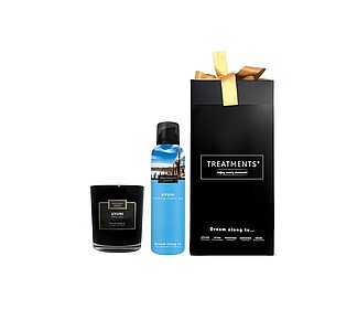 Dárková sada svíčky a sprchové pěny 200 ml TREATMENTS® Giftbox Shower Foam & Candle - Uyuni - reklamní předměty