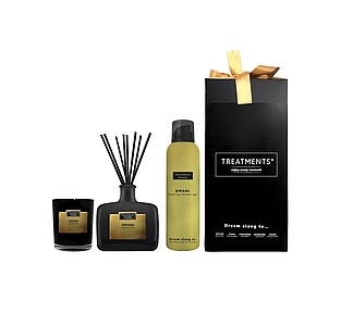 Dárková sada TREATMENTS® obsahující svíčku, difuzér 200 ml a sprchovou pěnu 200 ml - Giftbox Home & Body (DeLuxe) - Omani - reklamní předměty