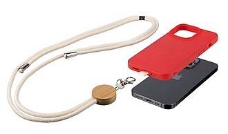 DARNELA Bavlněná šňůrka na telefon, světle hnědá