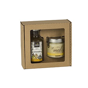 DEMZÁR Dárková sada zázvorového koncentrátu 250 ml a medu 250 g - reklamní předměty
