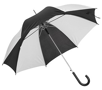 deštník černo bílý černá hůl, průměr 103 cm.