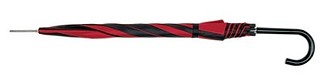 Deštník černo červený černá hůl, průměr 103 cm.