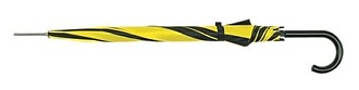 Deštník černo žlutý černá hůl, průměr 103 cm.