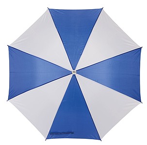 deštník modro bílý modrá hůl, průměr 103 cm.