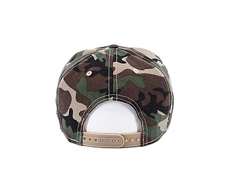 Dětská 6panelová kšiltovka s rovným kšiltem, maskáčová