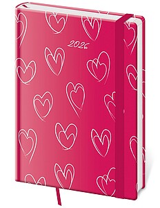 Diář denní A5 Vario - Romantic s gumičkou - diář s vlastním potiskem