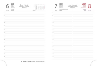 Diář denní B6 Print Pop - světle modrá 2026