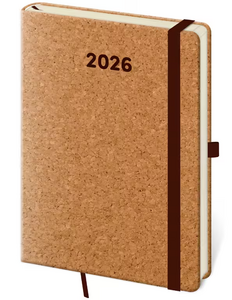 Diář týdenní A5 Cork - hnědá 2026