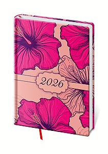 Diář týdenní A5 Vario Lyra - Hibiscus 2026 - diář s vlastním potiskem