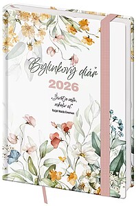 Diář týdenní B6 bylinkový Flowers s gumičkou 2026 - diář s vlastním potiskem