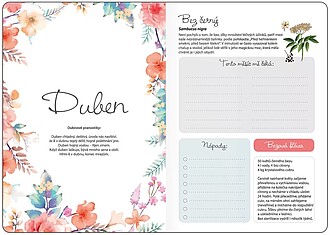 Diář týdenní B6 bylinkový Flowers s gumičkou 2026