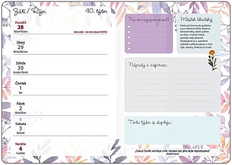 Diář týdenní B6 bylinkový Herbs s gumičkou 2026