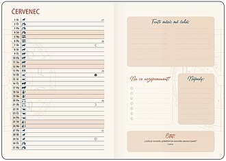 Diář týdenní B6 lunární Luna s gumičkou 2026