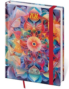 Diář týdenní diář B6 Vario Kaleidoscope s gumičkou 2026 - diář s vlastním potiskem