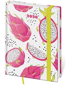 Diář týdenní diář B6 Vario Pitaya s gumičkou 2026 - diář s vlastním potiskem