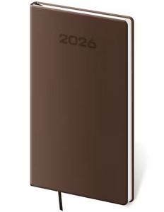 Diář týdenní kapesní A5 Soft - hnědá 2026