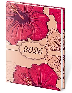 Diář týdenní kapesní A7 Vario Lyra - Hibiscus 2026 - diář s vlastním potiskem