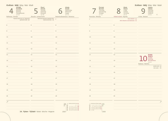 Diář týdenní kapesní Cork - hnědá 2026