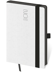 Diář týdenní kapesní Memory s gumičkou - bílý 2026 - reklamní kalendáře