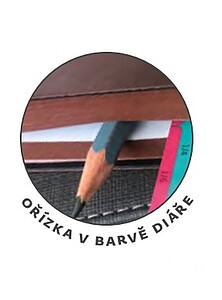 Diář týdenní kapesní Memory s gumičkou - tmavě hnědá 2026