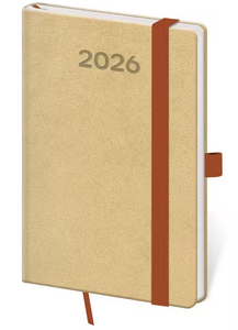 Diář týdenní kapesní Print Pop - béžová 2026