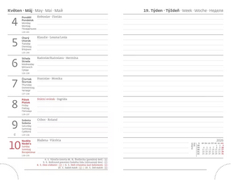 Diář týdenní kapesní Print Pop - hnědá 2026