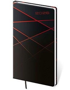 Diář týdenní kapesní Vario - 1 BLACK DESIGN 2026 - reklamní kalendáře